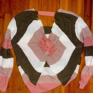 Lightweight Cute Multi-Color Open Back Sweater